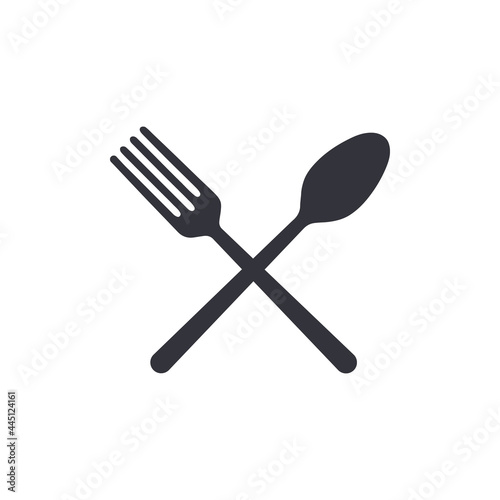 crossed fork and spoon icon vector
