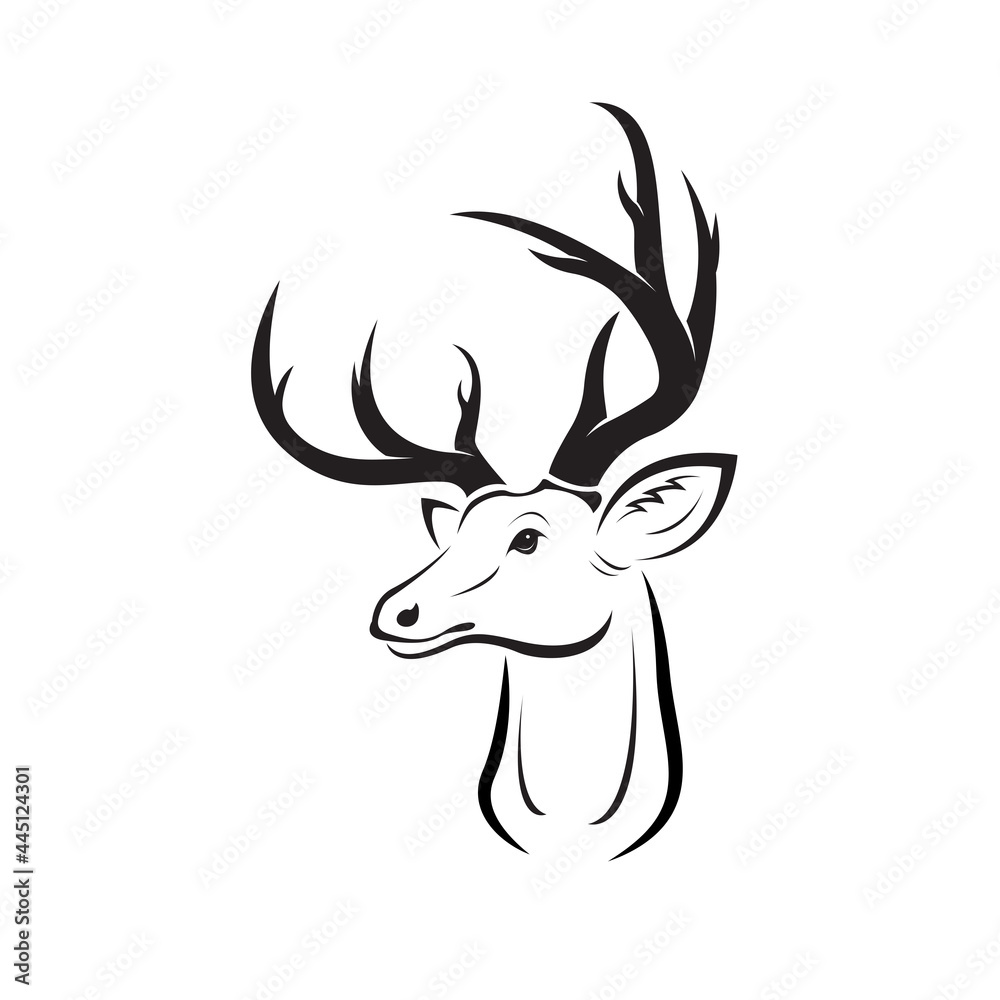Vector of deer head design on white background. Easy editable layered vector illustration. Wild Animals.
