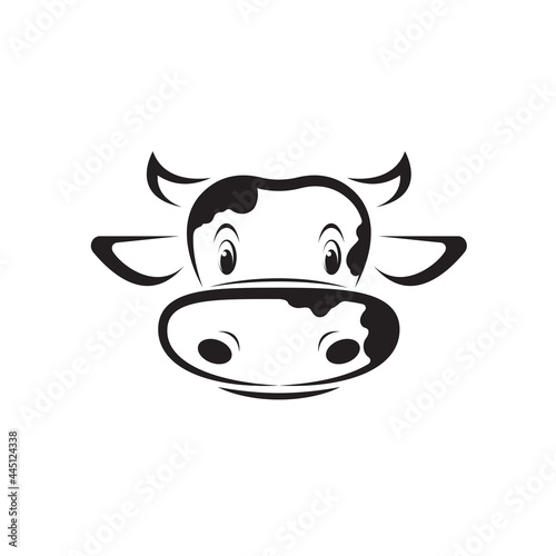 Vector of cow head design on white background. Easy editable layered vector illustration. Farm Animals.