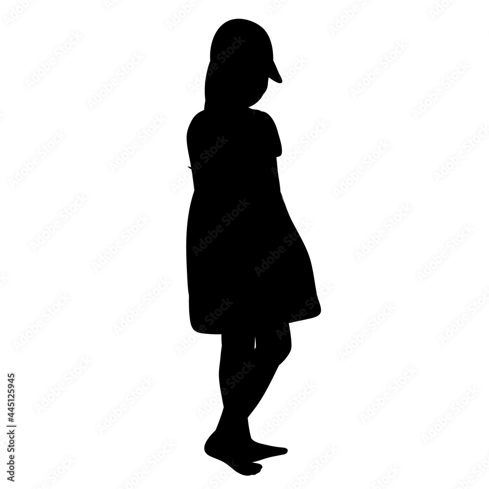 silhouette of a child on a white background, isolated, vector