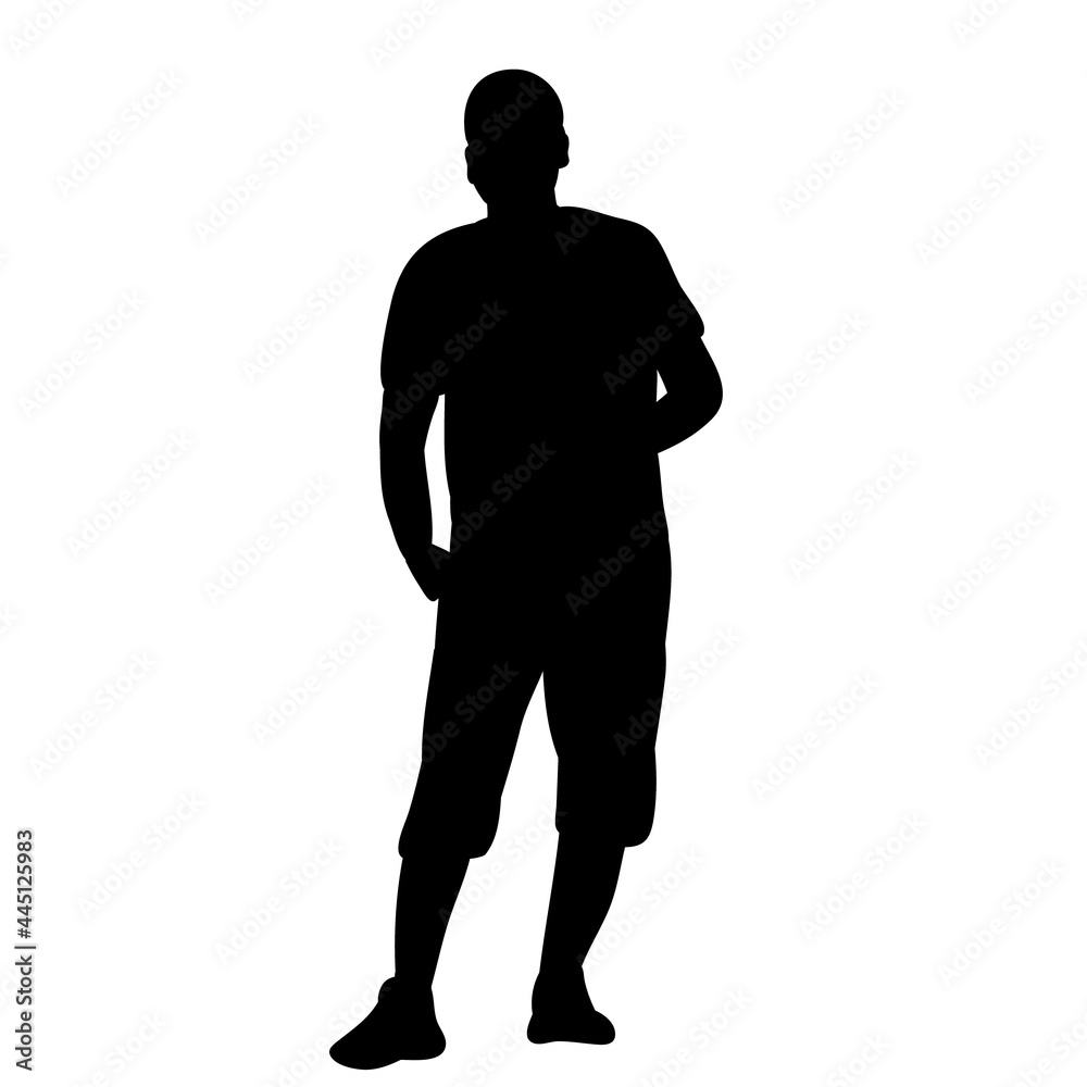 black silhouette of a man on a white background