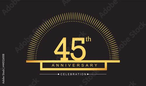 45th years golden anniversary logo celebration with firework elegant design for anniversary celebration.