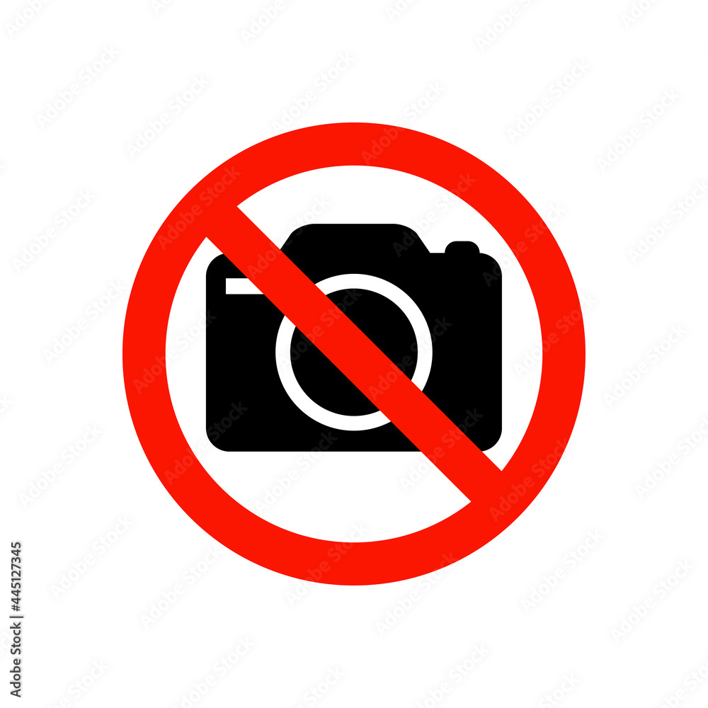 No photo camera sign vector icon isolated on white background No photo camera sign vector icon isolated on white background