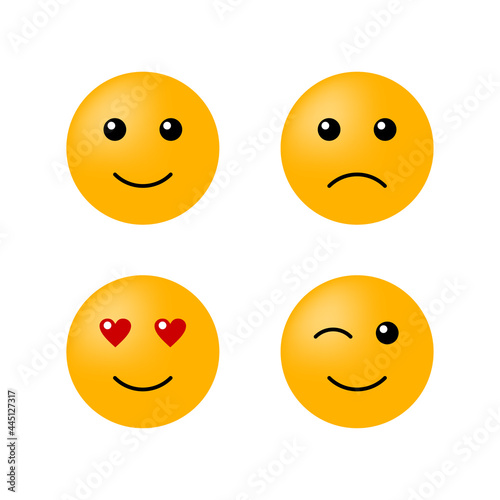Vector emoticons with different emotions
