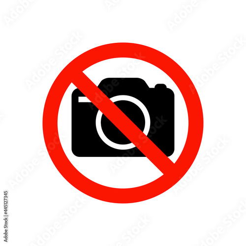 No photo camera sign vector icon isolated on white background