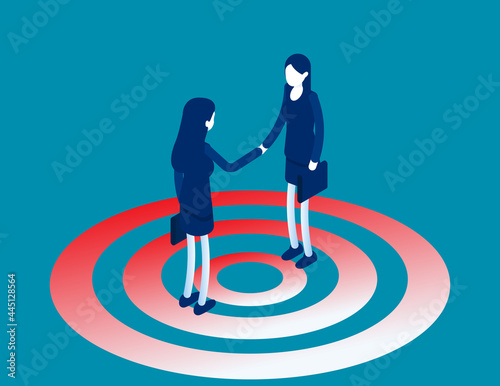 Business reach agreement. Shake hands stock vector illustration