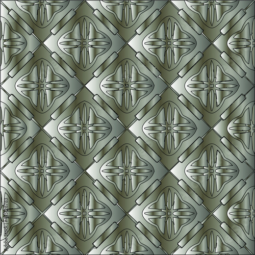 Silver metallic gradient with repeat Pattern . Abstract metallic background.