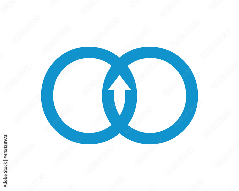 oo letter two circles arrow logo