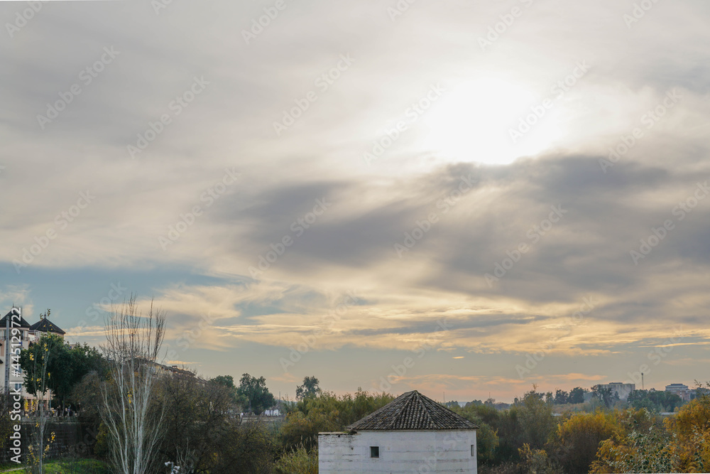 peaceful sky and house in the spain peaceful sky and house in the spain