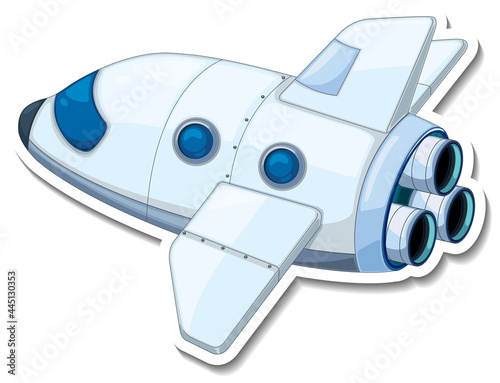 A sticker template with a plane isolated
