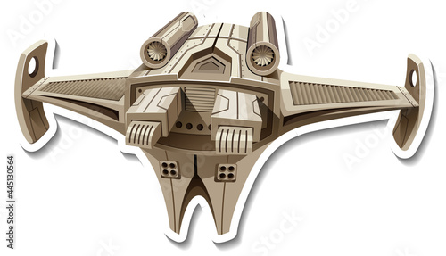 A sticker template with a fighter aircraft isolated