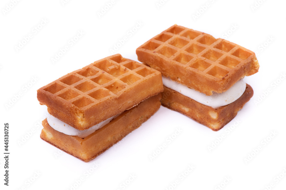 Group of waffles stuffed souffle Group of waffles stuffed souffle