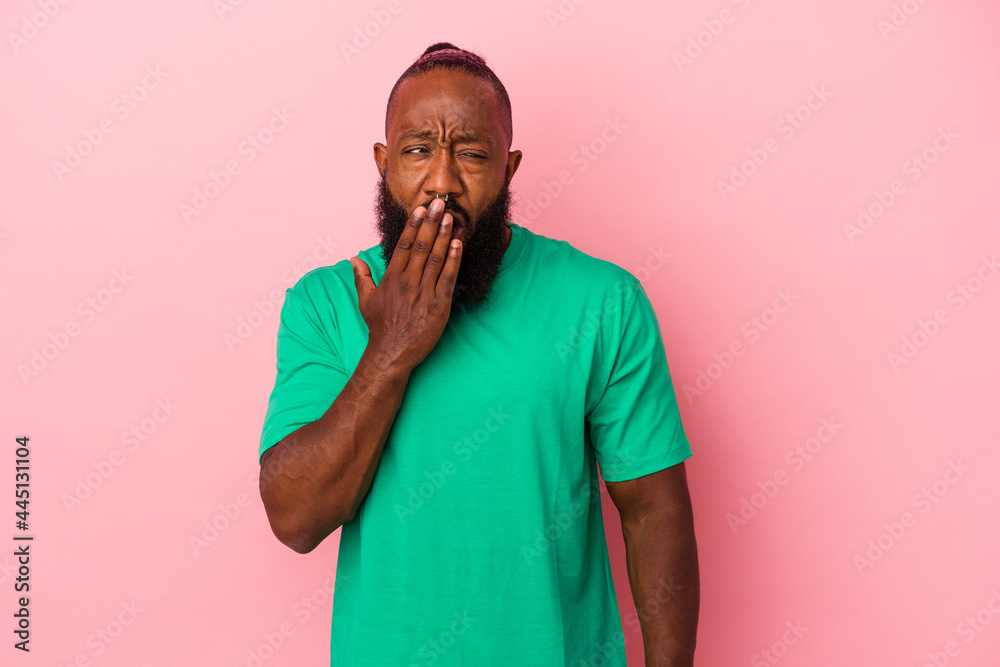 yawning showing a tired gesture covering mouth with hand. yawning showing a tired gesture covering mouth with hand.