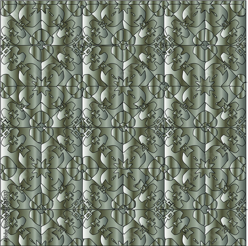  Silver metallic gradient with repeat Pattern . Abstract metallic background.