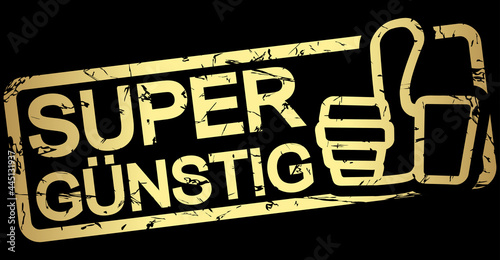gold stamp with text Super günstig