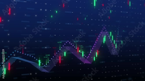Stock market chart motion graphic abstract background