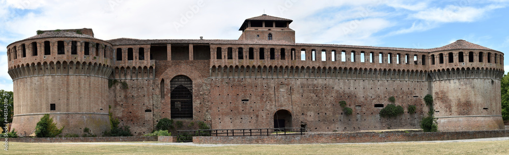 Panorama view of the medieval Castle of Imola. Fortress of Imola. Bologna, Italy