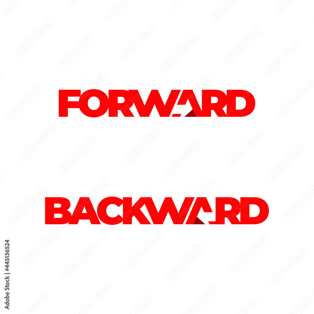 forward backward movement text negative space arrow forward backward movement text negative space arrow