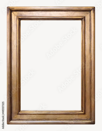 Wooden frame for paintings, mirrors or photo isolated on white background. Design element with clipping path