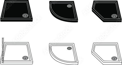 Shower trays icon, vector illustration