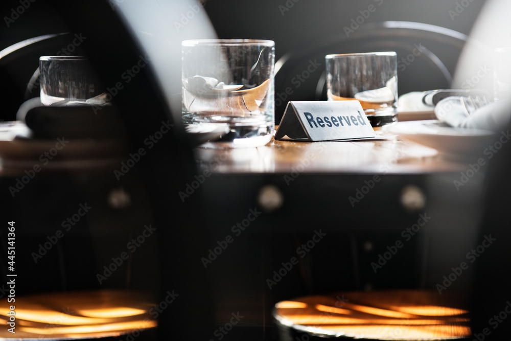 Fototapeta premium Reserved table at a restaurant