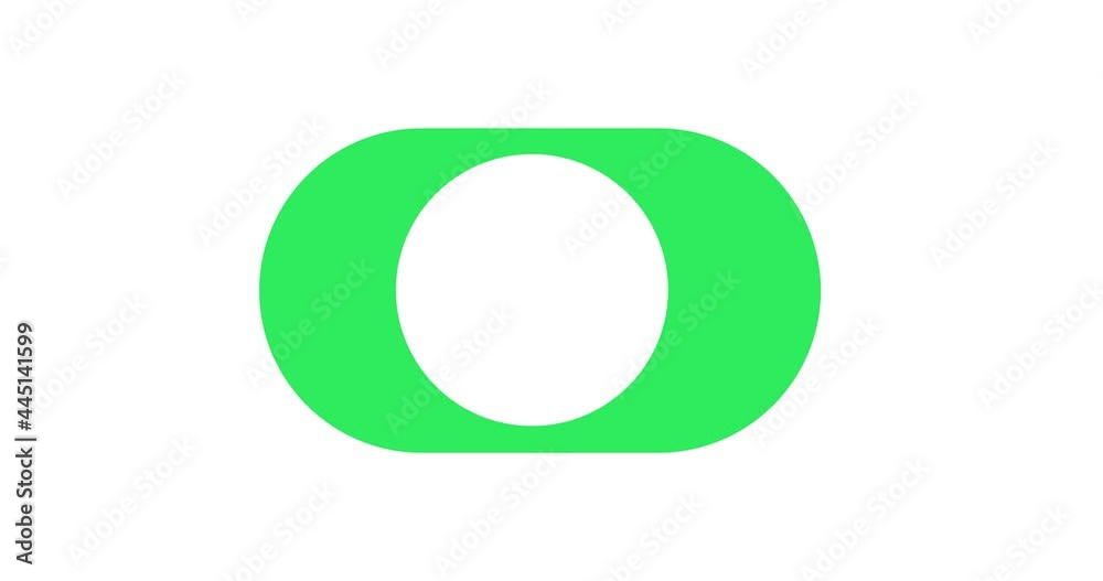 switch off on button animated. mobile phone toggle slider ui turn bar isolated video animation 4k