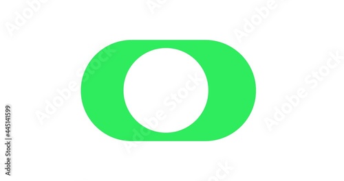 switch off on button animated. mobile phone toggle slider ui turn bar isolated video animation 4k