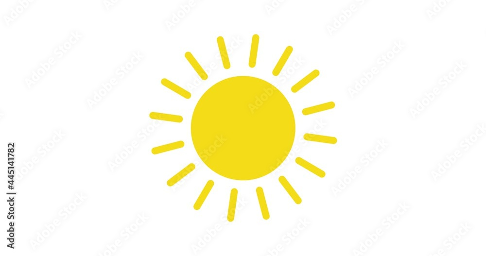 yellow sun rotating rays. sunlight spinning around hot summer symbol isolated on white background 4k video animation. animated sun rotation yellow sun rotating rays. sunlight spinning around hot summer symbol isolated on white background 4k video animation. animated sun rotation