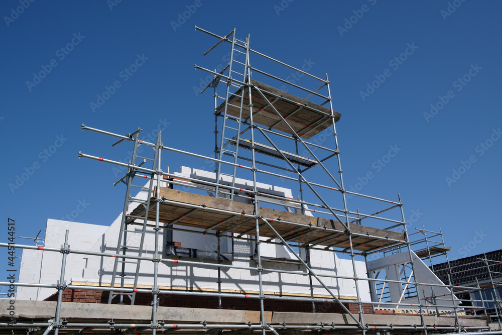 Construction of a detached house in Swifterbant, Flevoland Province, The Netherlands Construction of a detached house in Swifterbant, Flevoland Province, The Netherlands