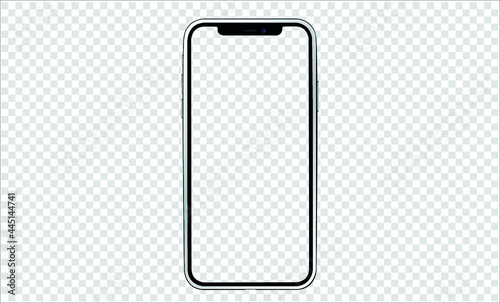 smartphone with blank screen isolated on white background. Mockup to showcasing mobile web-site design or screenshots your applications - vector Illustration