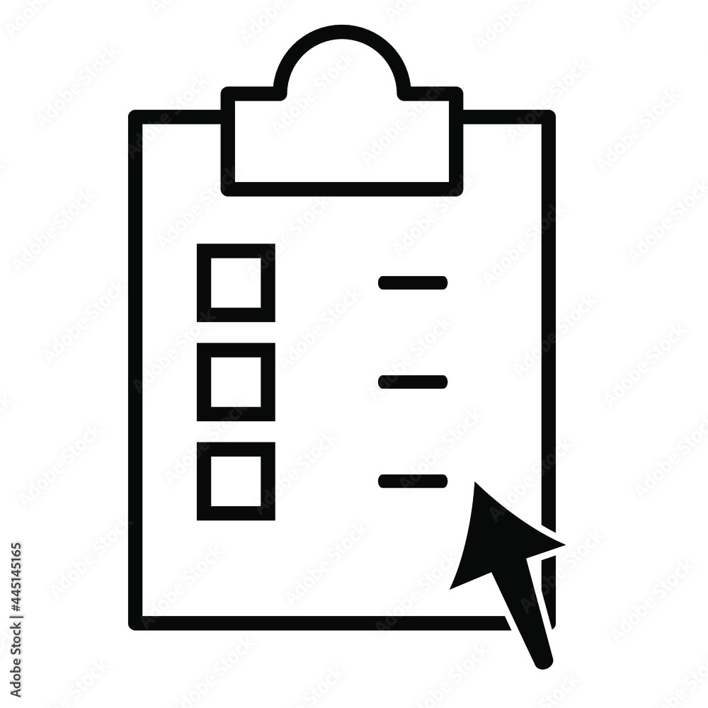 Checklist simple flat icon. Clipboard icon on a white background. Vector illustration. Checklist simple flat icon. Clipboard icon on a white background. Vector illustration.