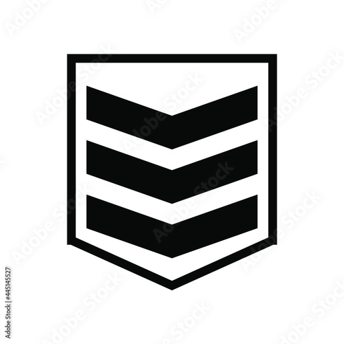 military rank badge icon in trendy flat style.