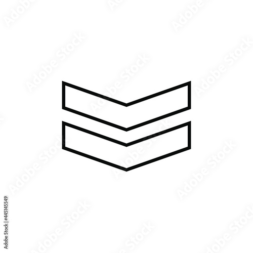 military rank badge icon in trendy flat style.