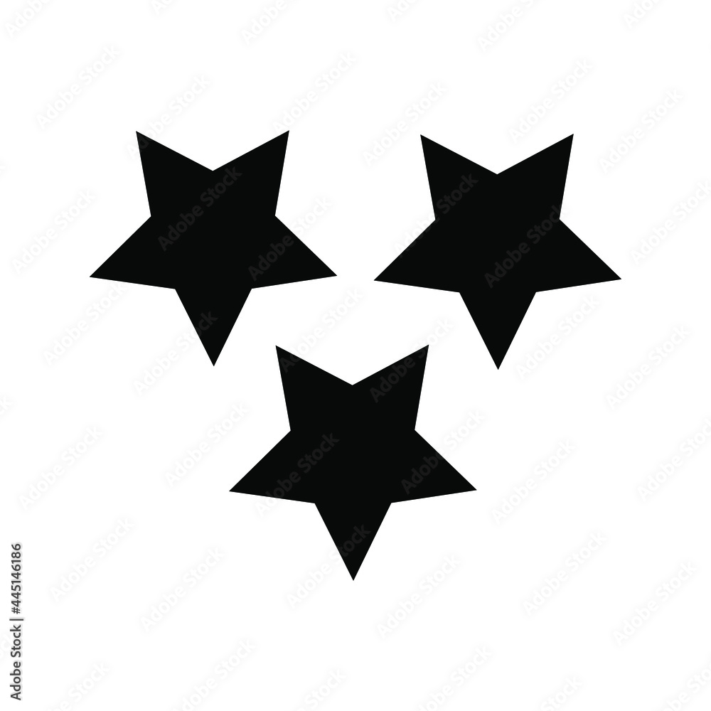 Vector illustration of three black stars icon for military awards and rankings. Vector illustration of three black stars icon for military awards and rankings.