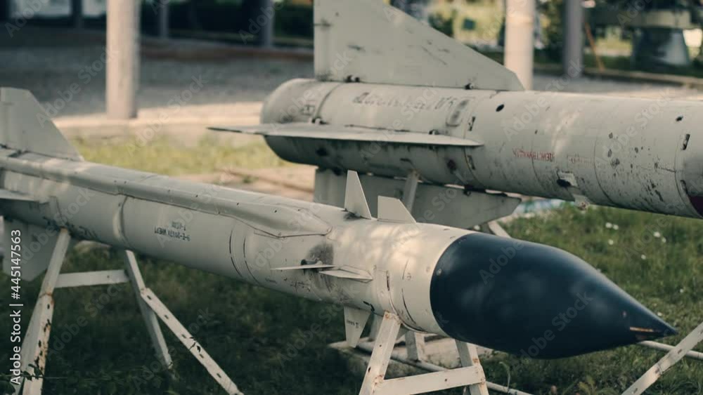 Pobuzke, Ukraine July 5, 2021 Soldiery. Aviation and missile forces. Models of cruise, guided