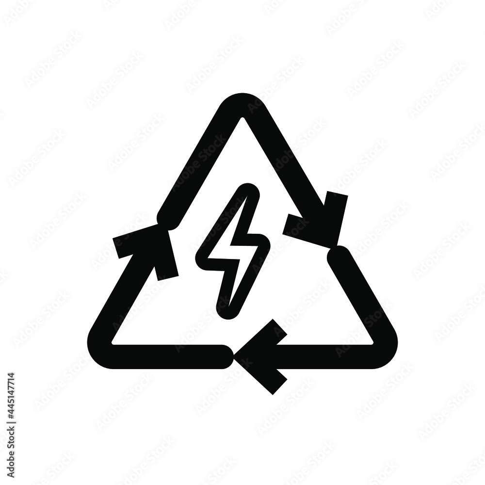 Recycle icon vector with energy symbol. energy cycle. Recycle icon vector with energy symbol. energy cycle.