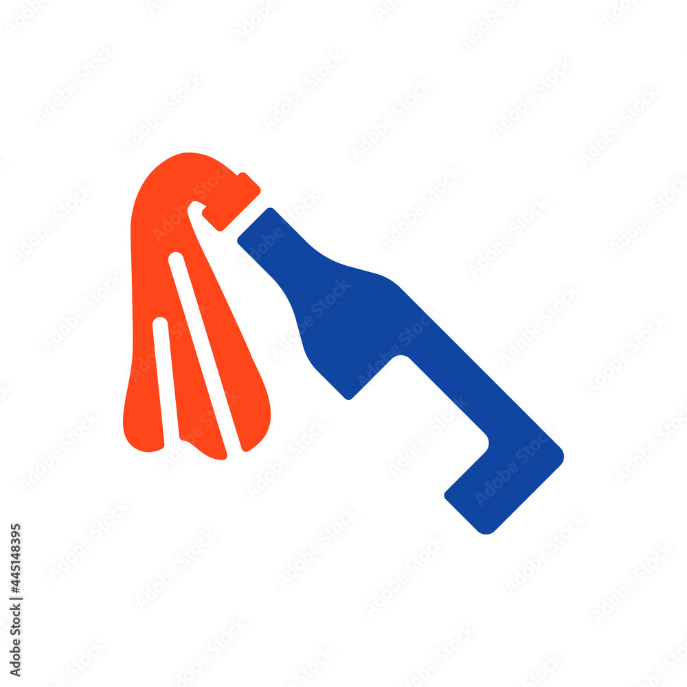 Molotov cocktail flat isolated vector glyph icon Molotov cocktail flat isolated vector glyph icon