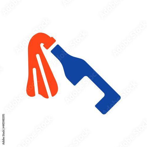 Molotov cocktail flat isolated vector glyph icon
