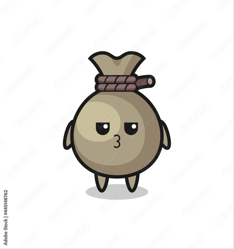 the bored expression of cute money sack characters