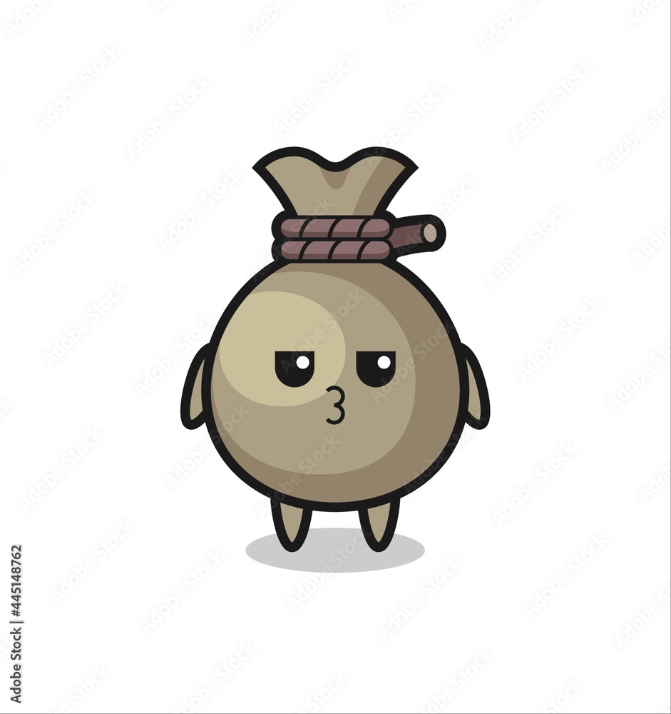 the bored expression of cute money sack characters the bored expression of cute money sack characters
