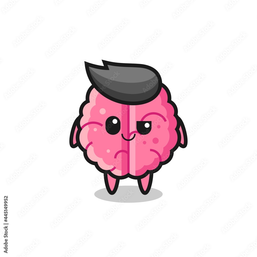 brain cartoon with an arrogant expression brain cartoon with an arrogant expression