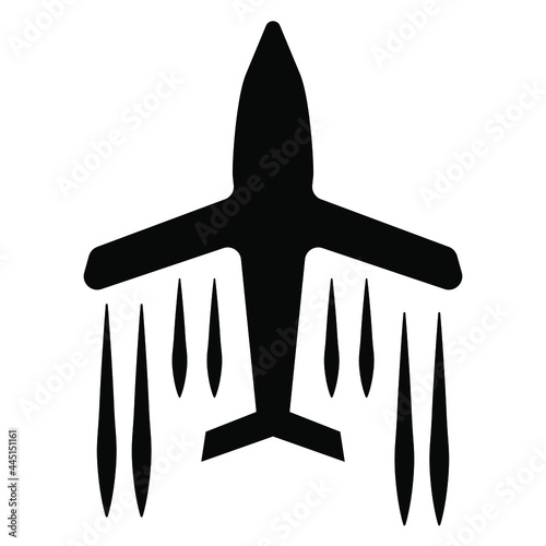 Airplane icon, passenger plane, plane thin line design. Lines with editable strokes.