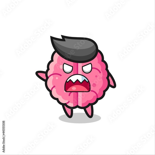 Wallpaper Mural cute brain cartoon in a very angry pose Torontodigital.ca