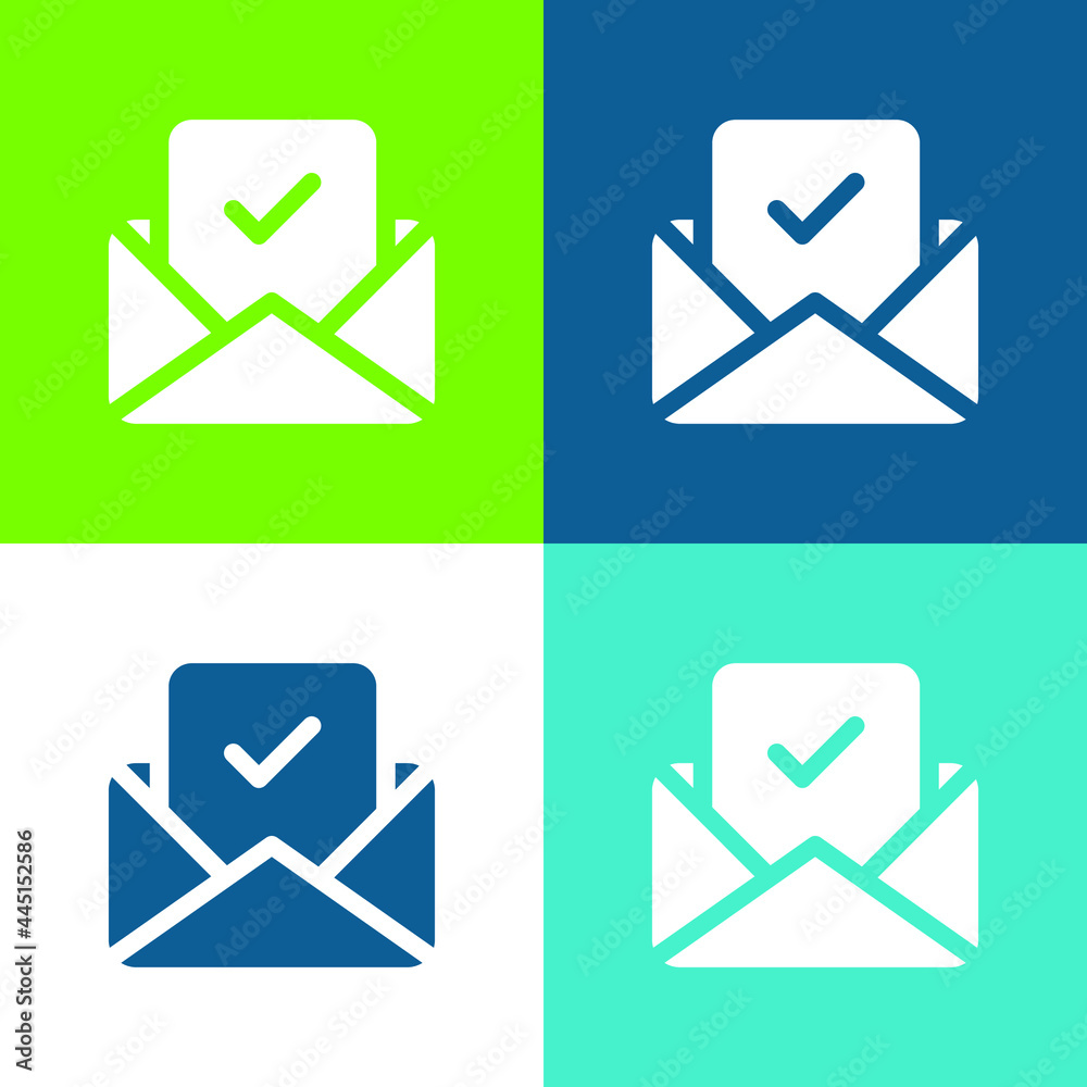 Approve Flat four color minimal icon set Approve Flat four color minimal icon set