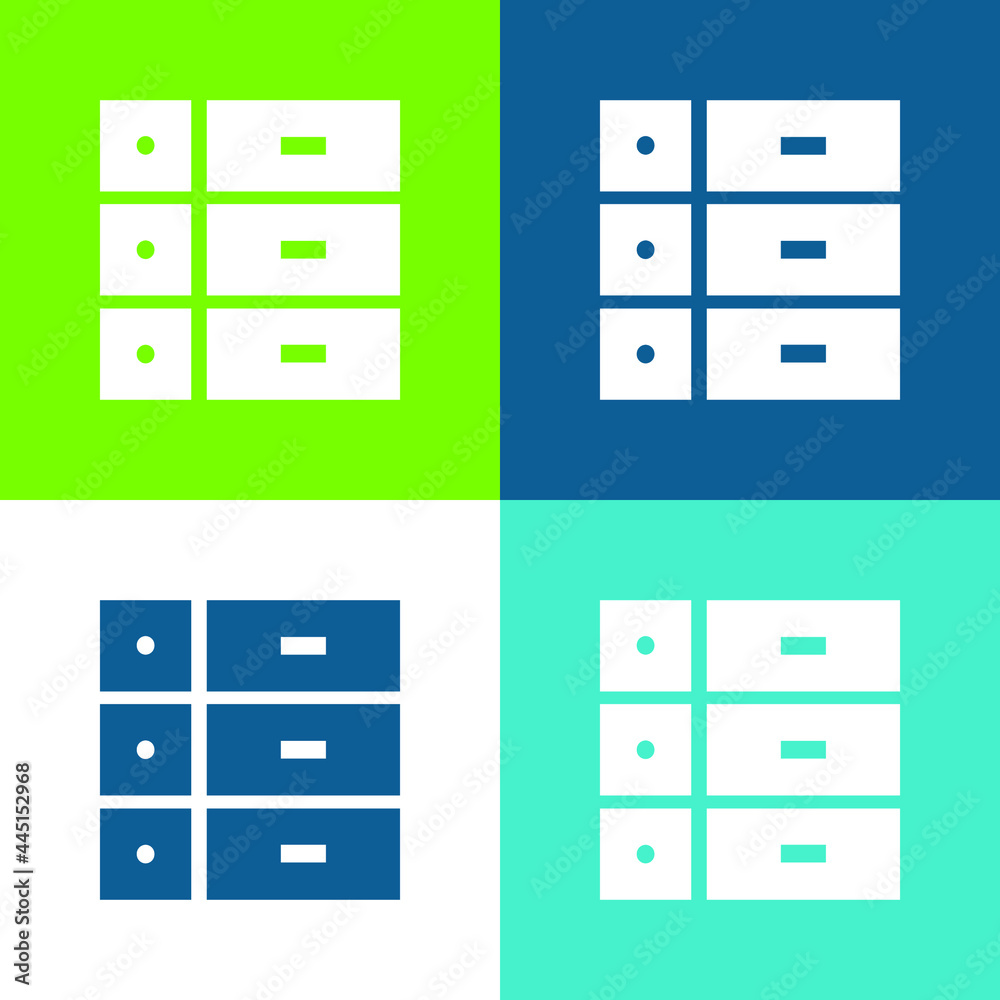 Attributes Flat four color minimal icon set Attributes Flat four color minimal icon set