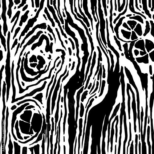 Vector hand drawn wood texture background. Illustrated by ink brush pen. Seamless texture template for print, textile design, fabric, home decor