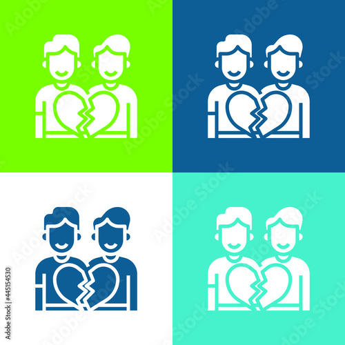 Anti Gay Flat four color minimal icon set