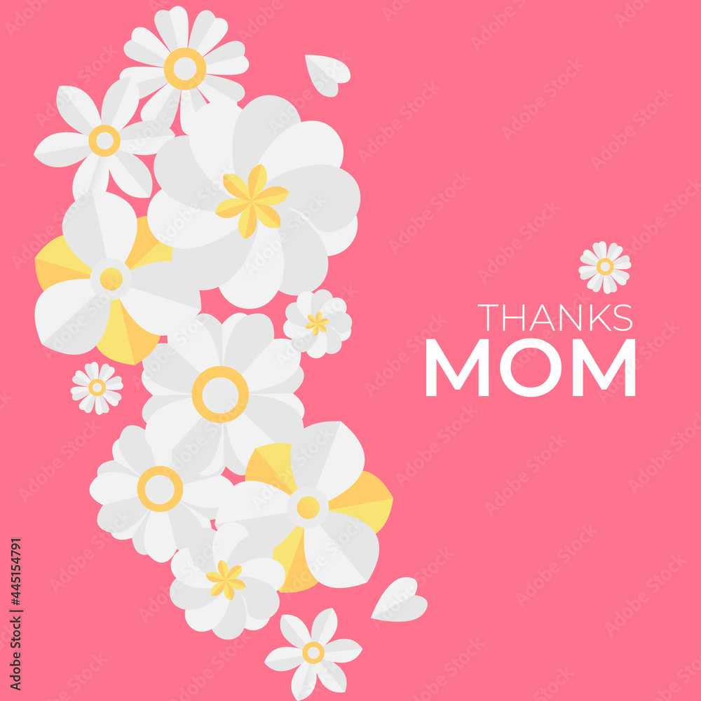 Obraz premium Paper cut floral background vector card templates. Can be used for Mom's day, Save The Date, baby shower, mothers day, valentines day, birthday cards, greeting card, invitations. Floral background