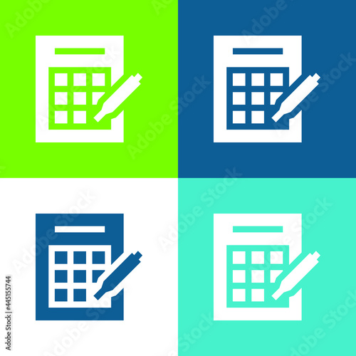 Bingo Flat four color minimal icon set
