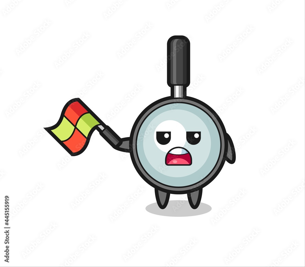 magnifying glass cartoon as the line judge hold the flag up at a 45 degree angle magnifying glass cartoon as the line judge hold the flag up at a 45 degree angle